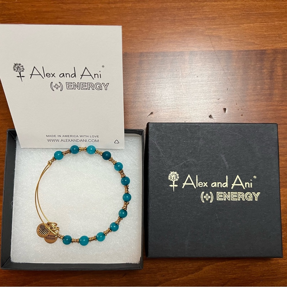 Alex and Ani Blue Bead Bracelet - Like New with Box - $18